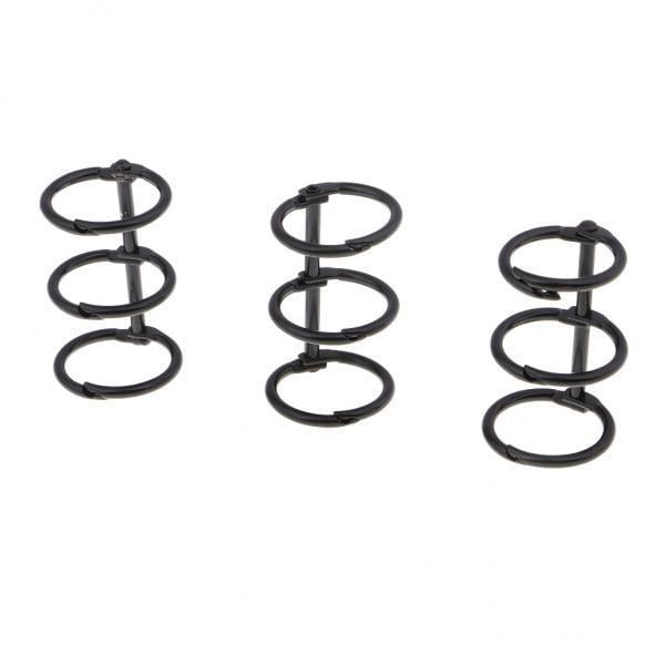 Anillos de carpeta BLESIY paquete de 3 oro pta bronce negro accesorios de álbum de cuaderno de 3 Anillos