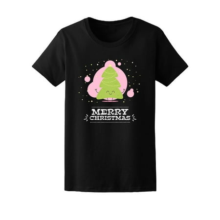 Merry Christmas Tree Doodle Tee Women's -Image by
