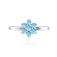 thumbnail image 4 of Rosec Jewels Natural Aquamarine Flower Promise Ring - Blue Flower Ring for Women - AAA Quality - Ready to Gift, 925 Sterling Silver, US 6.00, 4 of 8
