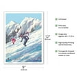 thumbnail image 2 of Skiing - Mountain Ski Slope - Delta Air Lines - Vintage Airline Travel Poster by Jack Laycox c.1970s - Master Art Print (Unframed) 9in x 12in, 2 of 4