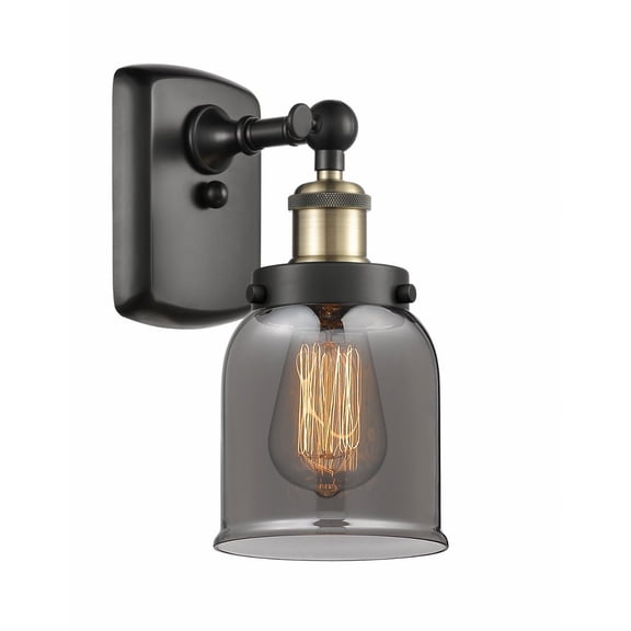916-1W-BAB-G53 Innovations Lighting Bell - 1 Light Wall Sconce In Industrial Style-12 Inches Tall and 5 Inches Wide-Black Antique Brass Finish-Light