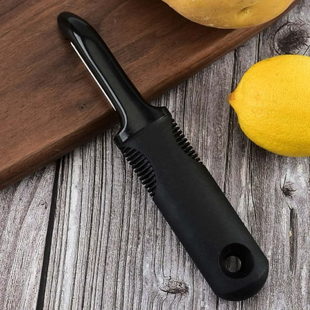 

Potato Peeler - Vegetable Peeler - Non-Slip Grip Black Handle - Sharp Stainless Steel Blades with Safe Rotary Cutters - Kitchen Gadgets