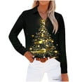 thumbnail image 5 of Enjoytime Christmas Women's Blouses Printed Long Sleeve Button Down Shirts Trendy Casual Women Plus Size Tops Gold M, 5 of 5