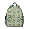thumbnail image 1 of Green Frog Student Backpack – Cartoon Cute Frog Print With Forest Nature Plant Pattern Design, 1 of 5