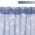 thumbnail image 4 of Haperlare 26"W x 36"L White Sheer Kitchen Tier Curtains Bathroom Window Curtain Floral Embroidered Half Window Covering Voile Cafe Curtains, Dusty Blue, Set of 2, 4 of 6