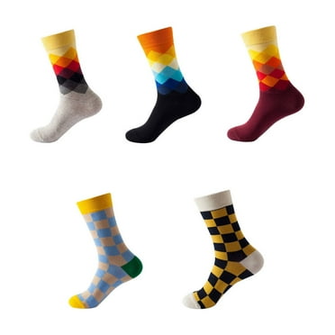 AUQ 5Pcs Socks for Women,Trendy INS Style Womens Socks,Stylish Cotton Socks for Women
