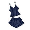 thumbnail image 2 of Hrsba Satin Pajamas for Women, Solid Color Camisole Loungewear 2 Piece Set Summer Sleepwear with European and Style, 2 of 4