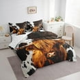 thumbnail image 3 of Castle Fairy Kids Teens Western Highland Cattle Twin Bedding Sets 7-Piece,Farmhouse Cow Print Bedding Comforter Set Microfiber,Vintage Aesthetic Breathable Sheet Sets,Super Cozy Room Decor, 3 of 8