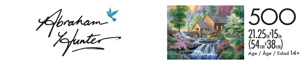 Buffalo Games Summertime Mill 500-Piece Interlocking Jigsaw Puzzle for Adults Ages 14-99 Years
