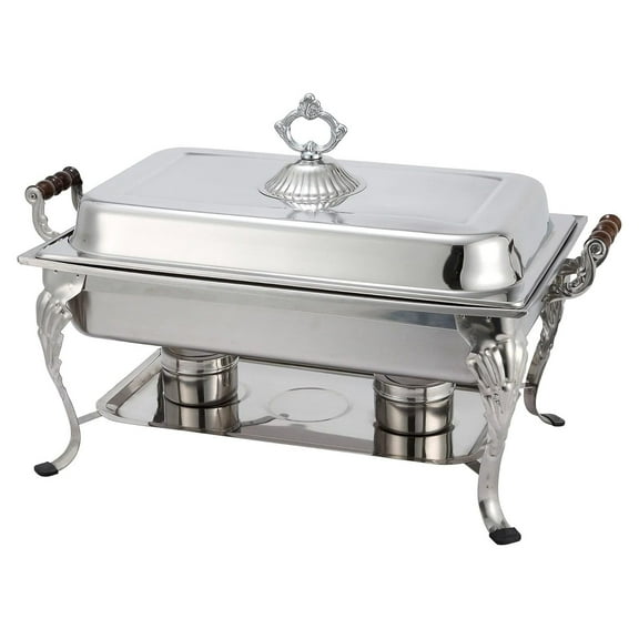 CintBllTer Full Rectangular Crown Chafer, 8-Quart, Stainless Steel