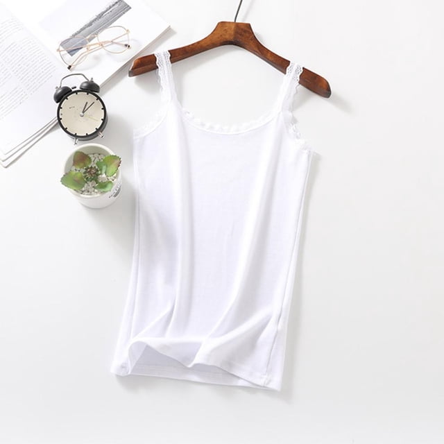 SDNall Fashion Women Casual Sleeveless Round Neck Ladies Lace Patchwork Tops Blouses Tank