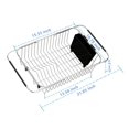thumbnail image 2 of Escurridor de platos ajustable de acero inoxidable para colocar sobre el fregadero TESOT, 2 of 7