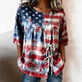 thumbnail image 2 of Women Patriotic Shirts Relaxed Fit Crew Neck Short Sleeve 4th Of July T Shirt With Flag Stars Stripes Work Tee Pullover Outfits Wine XXXL, 2 of 4