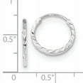 thumbnail image 2 of Beautiful 14k White Gold Diamond-cut Square Tube Endless Hoop Earrings, 2 of 2
