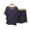 Navy, variant on Asxite Pajamas for Women Set Star Print Crew Neck Short Sleeve Ruffle Top Elastic Waist Shorts Sleepwear