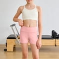 thumbnail image 2 of Yindaity Girls Athletic Shorts Kids Dance High Waisted Yoga Short for Bike Gym Volleyball Running Girls Soccer Shorts(Pink,5-6 Years), 2 of 6
