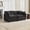 Black, variant on Loveseat, Modern Sectional Couch, for Living Room Bedroom and Apartment, Comfy Double Layer Upholstered Seat Cushion, Breathable Chenille Fabric (Orange)
