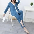 thumbnail image 4 of Kadahis Women's Pajama Pajama Shirt & Pant Set Women's Plus and Regular Sizes, 4 of 7