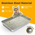 thumbnail image 2 of Stainless Steel Cat Litter Box,Large Metal Litter Box for Small Cats Hamster Rabbits,No Smell,Non Stick,Easy to Clean(24" Lx16 Wx4 H,L), 2 of 9