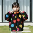 thumbnail image 6 of OGLCCG Girl's Colorful Floral Fuzzy Fleece Jacket Zip Up Mock Neck Long Sleeve Soft Sherpa Coat Fall Winter Warm Outerwear 2-8 Years, 6 of 8
