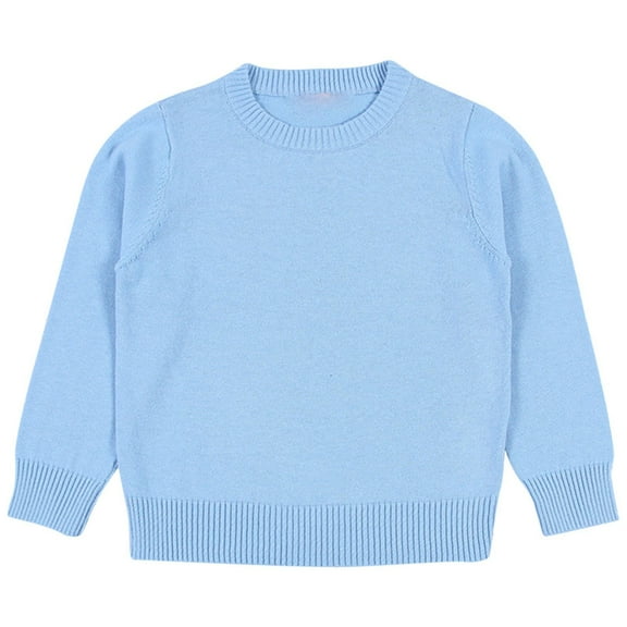 Otqutp Baby Toddler Plain Knit Pullover Sweater Kids Unisex Back to School Uniform Slim Fit Long Sleeve Warm Clothes