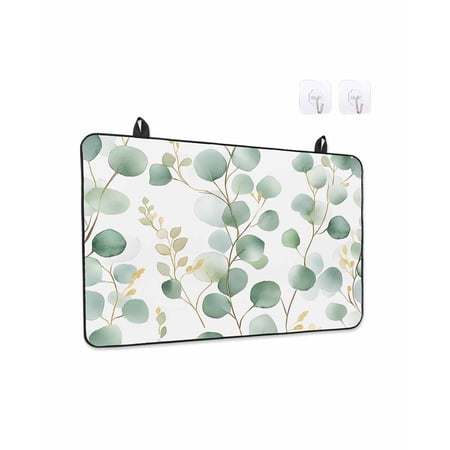 Stove Top Covers for Electric Stove Eucalyptus Leaves Kitchen Glass Ceramic Electric Cooktop Covers 24 x21 Green Gold Spring Botanical Branch HeatResistant Oven/Countertop/Dishwasher Protector