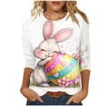 thumbnail image 2 of SwiftWear Women's Easter Theme T-Shirt Relaxed Fit Crewneck Soft Stretchy Plus Size Graphic Tee 3/4 Length Sleeve Top, 2 of 5