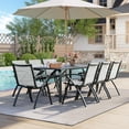 thumbnail image 5 of Danolapsi 71" Modern Outdoor Dining Table with Umbrella Hole,Marine-Grade Aluminum Patio Table,Weatherproof & Rust-Proof Design for Restaurants,Backyards,Poolside,Scratch-Resistant,Table only, 5 of 6