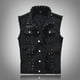thumbnail image 1 of Camiseta sin mangas con cuello vuelto para hombre, de color liso, sin mangas, con solapa, de mezclilla, informal, a la moda, para hombre, 1 of 9