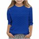 thumbnail image 2 of Blusa de poliéster para mujer, cuello redondo, manga 3/4, color liso, a la moda para niños, 2 of 5