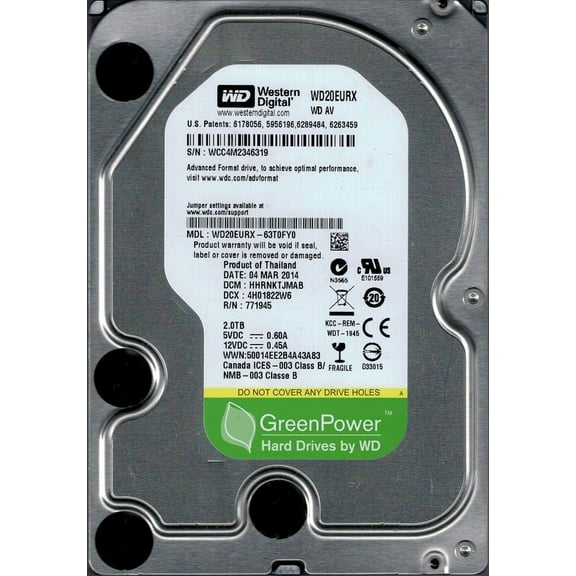 Western Digital WD20EURX-63T0FY0 2TB DCM: HHRNKTJMAB