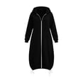 thumbnail image 4 of BLVB Girls Zip up Hoodies Oversized Long Tunic Sweatshirts Casual Long Sleeve Fall Trendy Hoodie Jacket Coat(Black,4-5 Years), 4 of 7