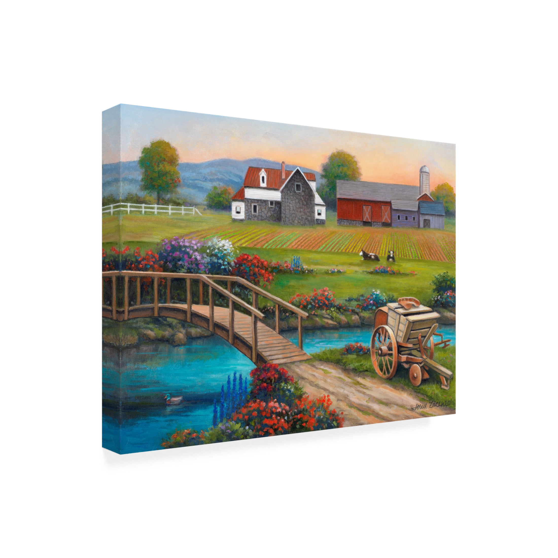 Canvas Wall Art - John Zaccheo 'Sweet Serenity Farm' Wall Art for Living Room, Bedroom, or Office Décor by Trademark Fine Art - 24 x 18 Inches