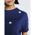 thumbnail image 4 of Free Assembly Women's Raglan Sweatshirt with Short Sleeves, Sizes XS-XXL, 4 of 5
