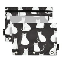 Pencil Pouch for 3 Ring Binder Binder Pencil Case Cute White Cats