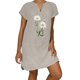 thumbnail image 1 of Sexy Vestidos Cortos de Verano para las Mujeres 2025 Moda Suelta de Ocio Vestido de Manga Corta con Cuello en V, Vestido Casual de Rodilla, 1 of 6