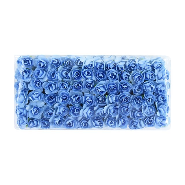 144 piezas Mini 2 cm Papel Rosas Flores Cabezas Ramo Artificial Para Boda Decoración Del Hogar Scrapbooking DIY Corona