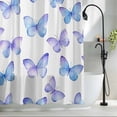 thumbnail image 2 of Watercolor Blue Purple Butterfly Fabric Shower Curtain Modern Art Washable Shower Curtains for Bathroom, Waterproof Bath Curtain with Hooks Home Decor 72x84in, 2 of 8