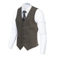 thumbnail image 1 of Gioberti Men's 5 Button Slim Fit Formal Herringbone Tweed Suit Vest, 1 of 5