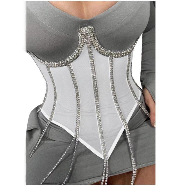 Women's Bright Rhinestone Vest Transparent Lace Bra Girls Outerwear Trendy Backless Tops Summer Crop Tops for Women Glasses Rack Storage Containers Shiny Top Women Seamless Bandeau Tube Top Eyeglasses