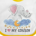 thumbnail image 4 of Inktastic I Love My Cousin Cute Elephants with Moon and Stars Boys or Girls Baby Bib, 4 of 4