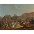 thumbnail image 2 of Pieter Angillis 18x15 Gold Ornate Wood Frame and Double Matted Museum Art Print Titled - Covent Garden (ca. 1726), 2 of 4