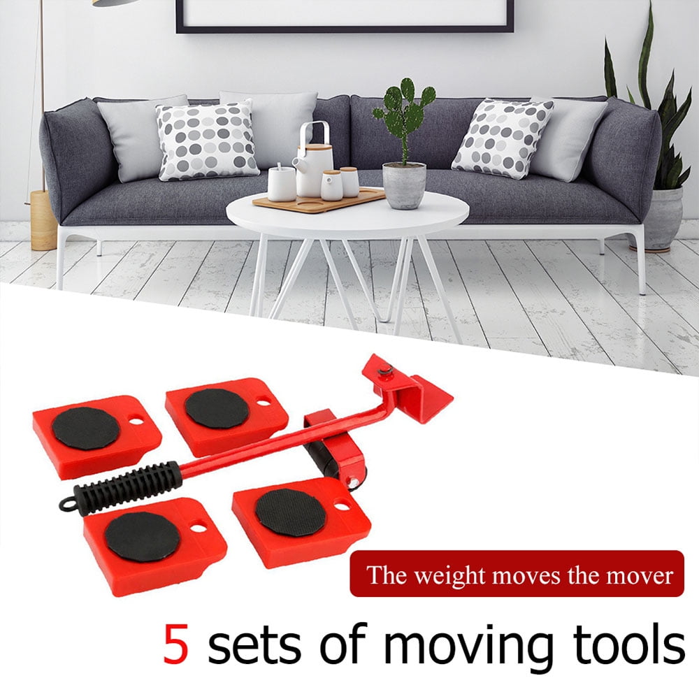 tooloflife 5 Peices Portable Heavy Lifting Device Furniture Transport Tools Moving Device Hand Tool Set