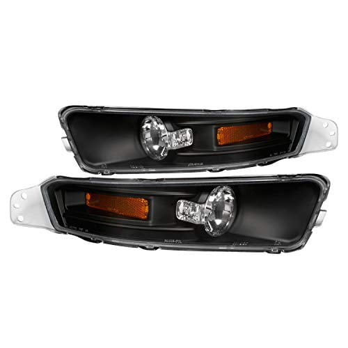 Spec-D Tuning Black Housing Clear Lens Bumper Lights for 2002-2009 Ford Mustang Gt V6 Turn Signal Lamps Left + Right Pair