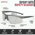thumbnail image 4 of Safe Handler Gray Sport Safety Glasses For Men/Women, Black Mirror Lens, Anti-Scratch (Pack of 1), 4 of 6