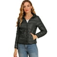 thumbnail image 1 of INSPIRE CHIC Women's Hooded Packable Thickened Zip Down Short Puffer Coat, 1 of 6