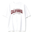 thumbnail image 3 of Unisex Oversized White T-Shirt with Red Los Angeles California Graphic, Loose Fit Varsity Tee, 3 of 8