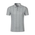 thumbnail image 4 of Fewfanhot Men's Cable-Knit Textured Collared Short Sleeve Top, Casual 3-Button Shirt, Breathable Summer Tee Tops, S-3XL, 4 of 5