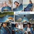 thumbnail image 5 of Sea Turtle Cooling Blanket, Lightweight Breathable Summer Throw Blanket with Double Sided Cold Effect, Coastal Blue Ombre Star Sky Picnic Beach Blankets Bed Sheet for Hot Sleepers 60"x80", 5 of 8