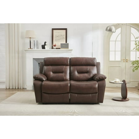 Sophisticated Genuine Leather Non-Power Reclining LVST - Two-seat Furniture
